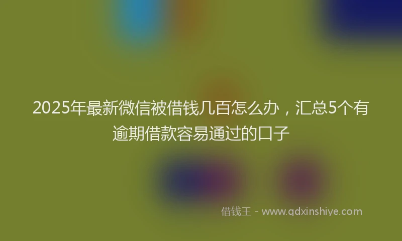 2025年最新微信被借钱几百怎么办，汇总5个有逾期借款容易通过的口子