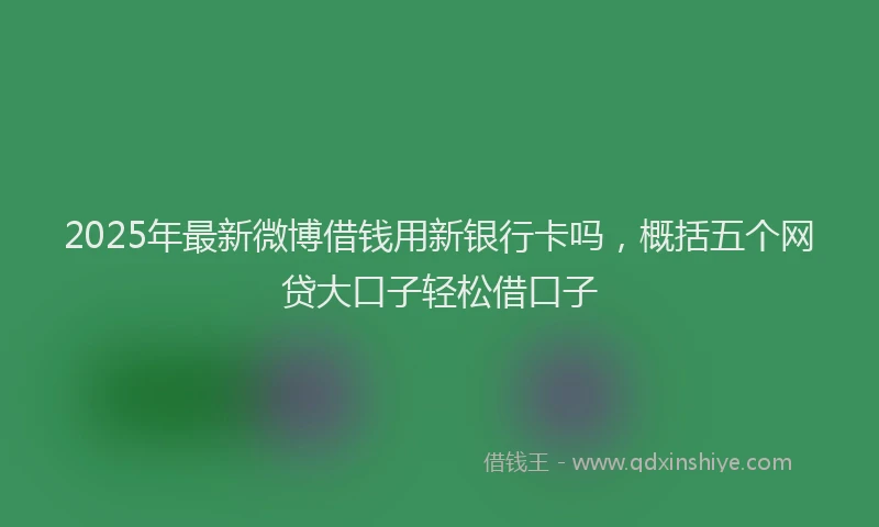 2025年最新微博借钱用新银行卡吗，概括五个网贷大口子轻松借口子