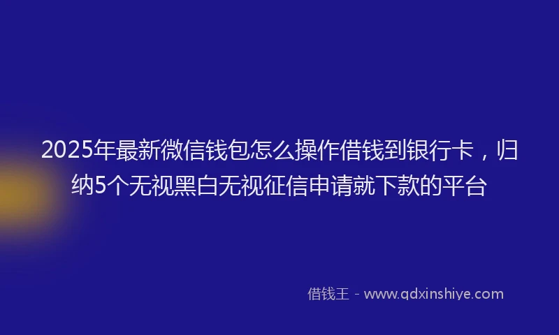 2025年最新微信钱包怎么操作借钱到银行卡，归纳5个无视黑白无视征信申请就下款的平台