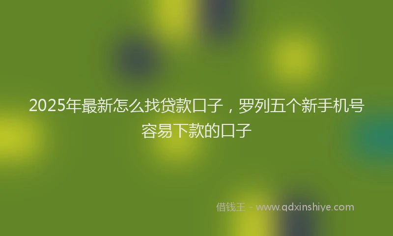 2025年最新怎么找贷款口子，罗列五个新手机号容易下款的口子