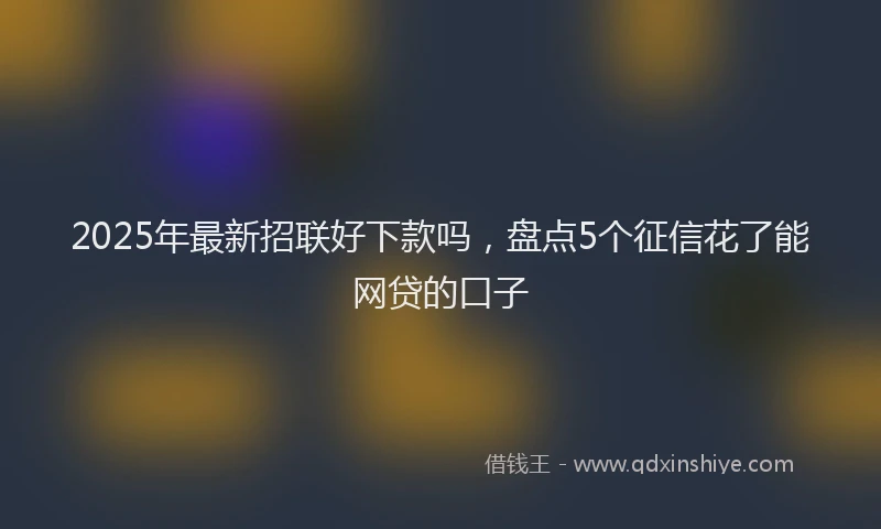2025年最新招联好下款吗，盘点5个征信花了能网贷的口子