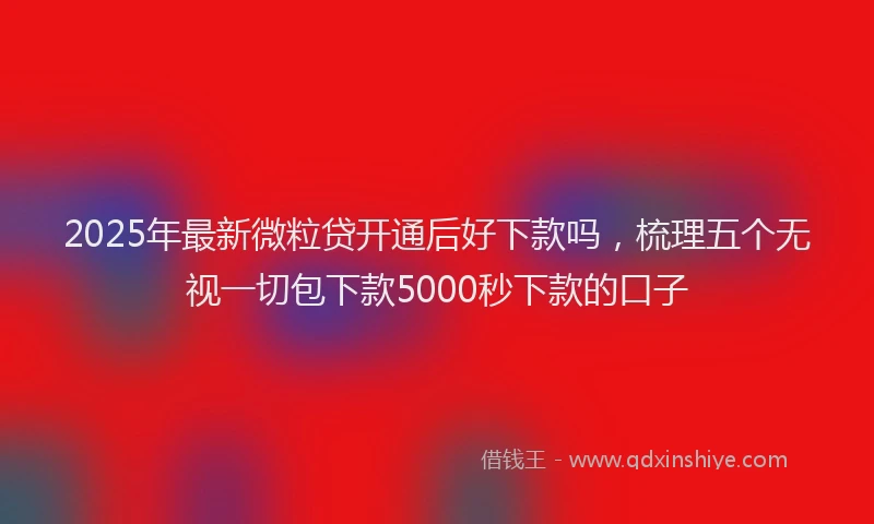 2025年最新微粒贷开通后好下款吗，梳理五个无视一切包下款5000秒下款的口子