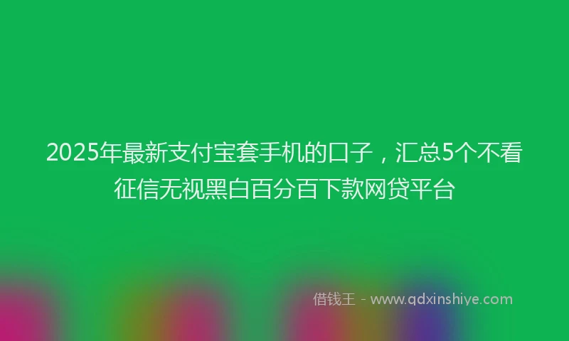2025年最新支付宝套手机的口子，汇总5个不看征信无视黑白百分百下款网贷平台