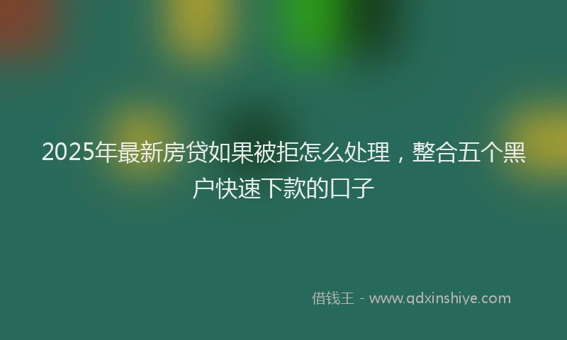 2025年最新房贷如果被拒怎么处理，整合五个黑户快速下款的口子