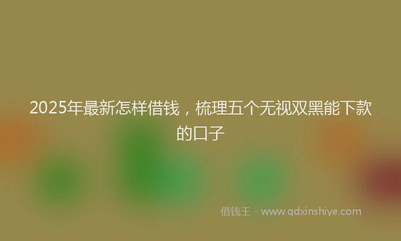 2025年最新怎样借钱，梳理五个无视双黑能下款的口子