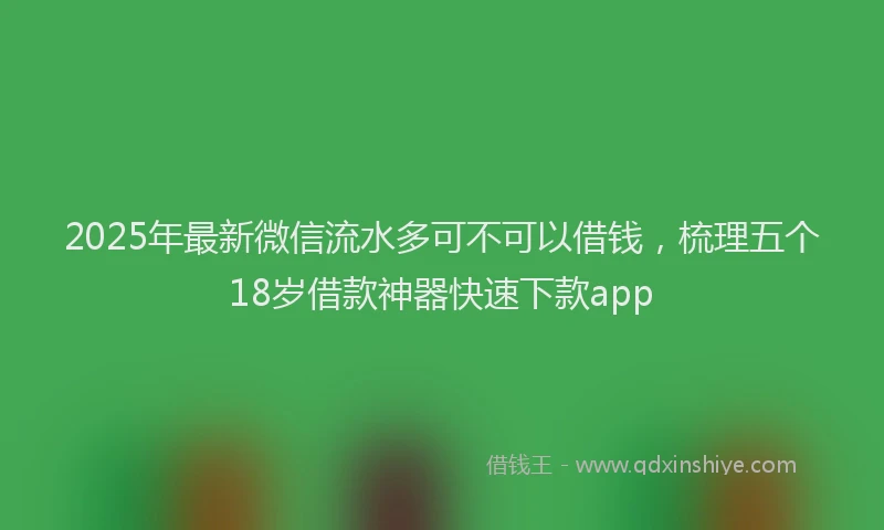 2025年最新微信流水多可不可以借钱，梳理五个18岁借款神器快速下款app