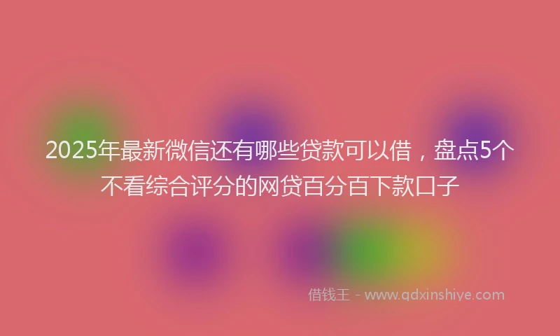 2025年最新微信还有哪些贷款可以借，盘点5个不看综合评分的网贷百分百下款口子