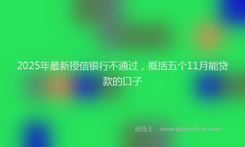 2025年最新授信银行不通过，概括五个11月能贷款的口子