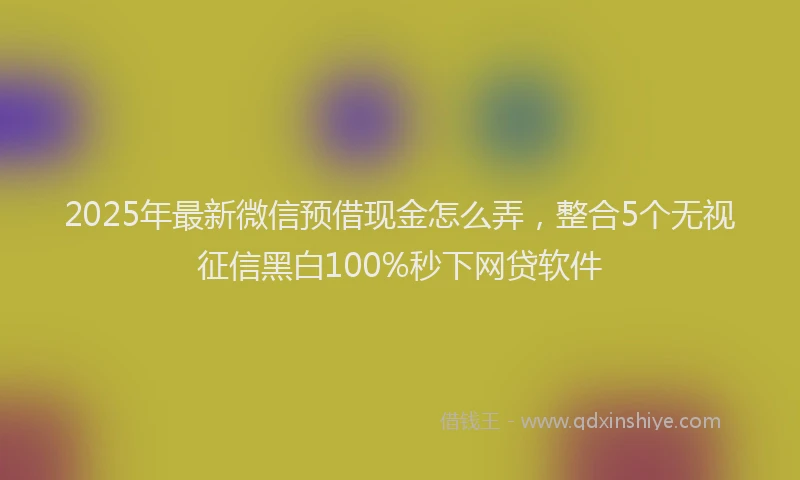 2025年最新微信预借现金怎么弄，整合5个无视征信黑白100%秒下网贷软件