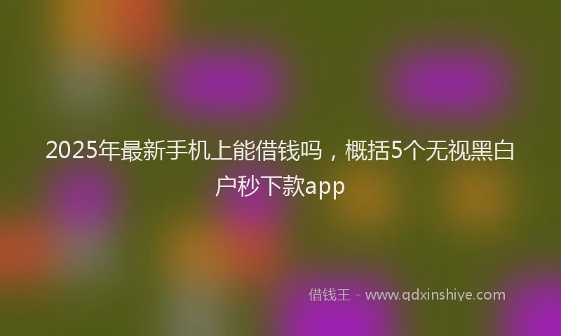 2025年最新手机上能借钱吗，概括5个无视黑白户秒下款app