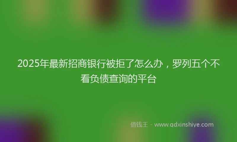 2025年最新招商银行被拒了怎么办，罗列五个不看负债查询的平台