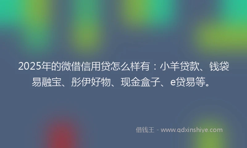 2025年的微借信用贷怎么样有：小羊贷款、钱袋易融宝、彤伊好物、现金盒子、e贷易等。