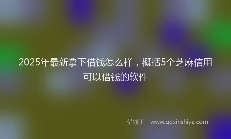 2025年最新拿下借钱怎么样，概括5个芝麻信用可以借钱的软件