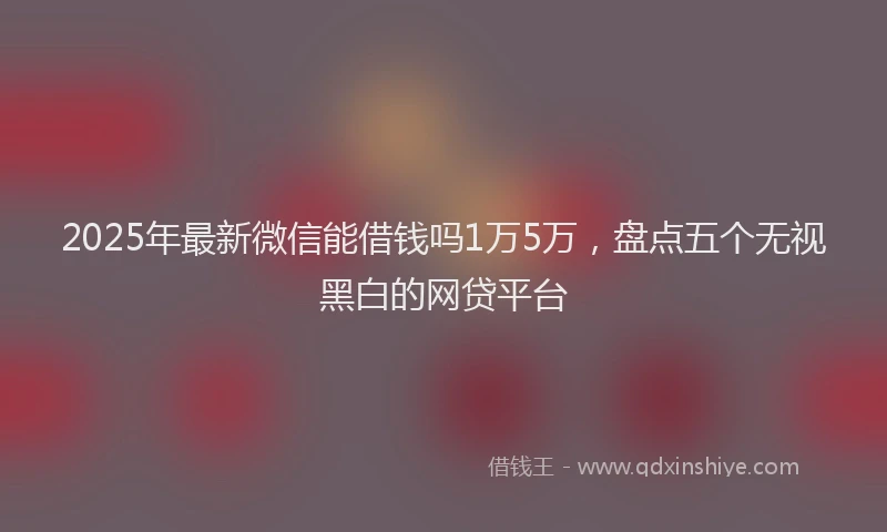 2025年最新微信能借钱吗1万5万，盘点五个无视黑白的网贷平台