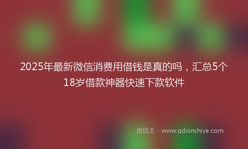 2025年最新微信消费用借钱是真的吗，汇总5个18岁借款神器快速下款软件