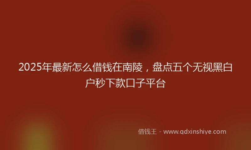 2025年最新怎么借钱在南陵，盘点五个无视黑白户秒下款口子平台