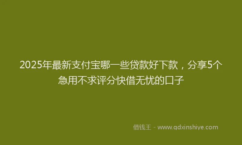 2025年最新支付宝哪一些贷款好下款，分享5个急用不求评分快借无忧的口子