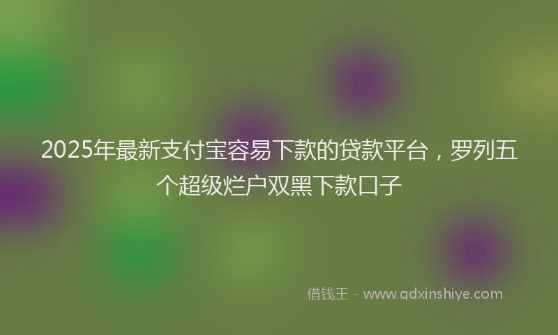 2025年最新支付宝容易下款的贷款平台，罗列五个超级烂户双黑下款口子