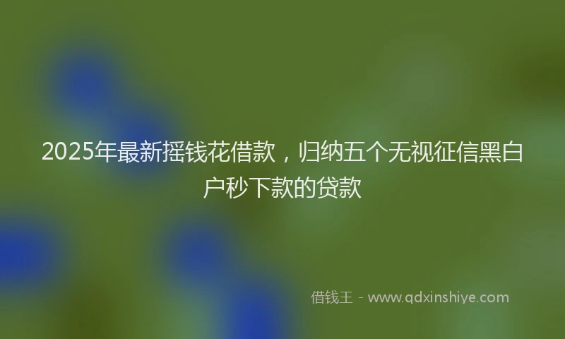 2025年最新摇钱花借款，归纳五个无视征信黑白户秒下款的贷款