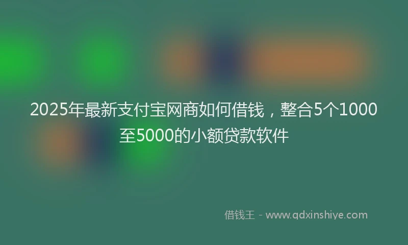 2025年最新支付宝网商如何借钱，整合5个1000至5000的小额贷款软件