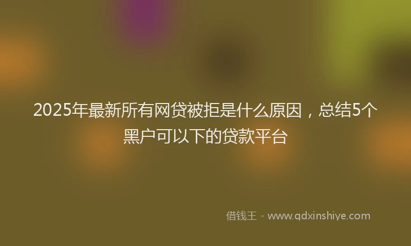 2025年最新所有网贷被拒是什么原因，总结5个黑户可以下的贷款平台