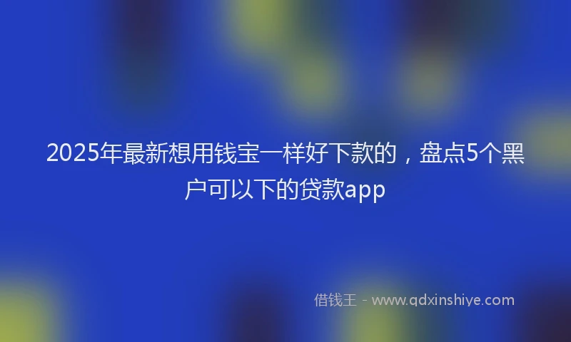 2025年最新想用钱宝一样好下款的，盘点5个黑户可以下的贷款app