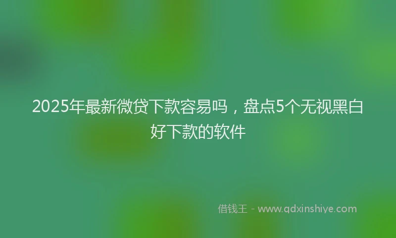 2025年最新微贷下款容易吗，盘点5个无视黑白好下款的软件