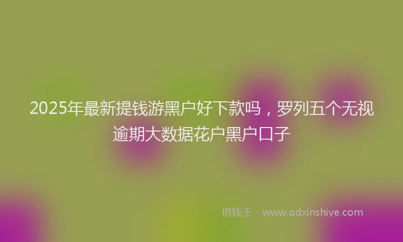 2025年最新提钱游黑户好下款吗，罗列五个无视逾期大数据花户黑户口子