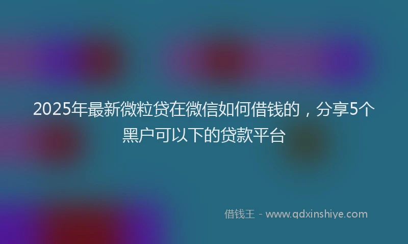 2025年最新微粒贷在微信如何借钱的，分享5个黑户可以下的贷款平台