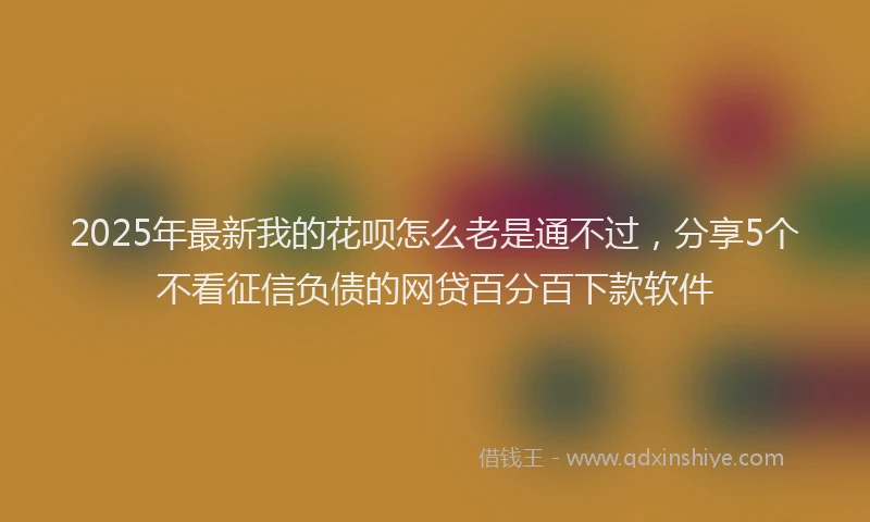 2025年最新我的花呗怎么老是通不过，分享5个不看征信负债的网贷百分百下款软件