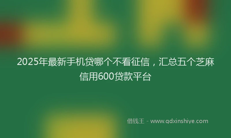 2025年最新手机贷哪个不看征信，汇总五个芝麻信用600贷款平台