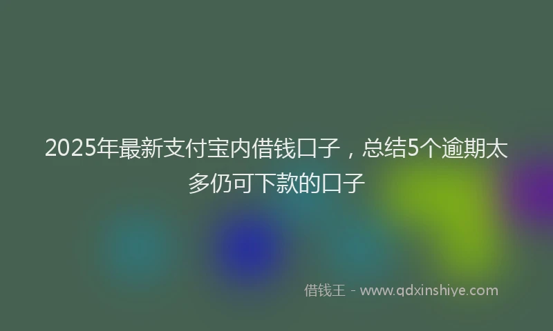 2025年最新支付宝内借钱口子，总结5个逾期太多仍可下款的口子