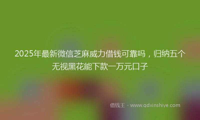 2025年最新微信芝麻威力借钱可靠吗，归纳五个无视黑花能下款一万元口子