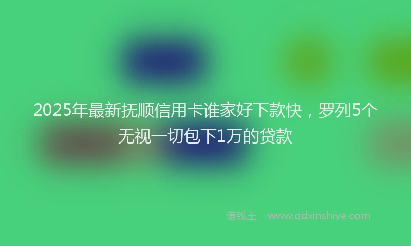 2025年最新抚顺信用卡谁家好下款快，罗列5个无视一切包下1万的贷款