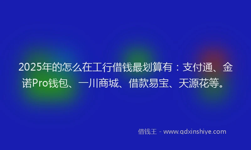 2025年的怎么在工行借钱最划算有：支付通、金诺Pro钱包、一川商城、借款易宝、天源花等。