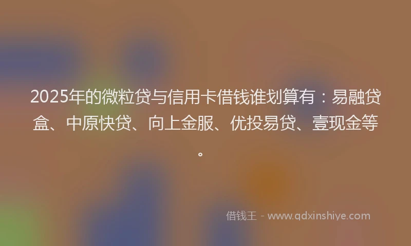 2025年的微粒贷与信用卡借钱谁划算有：易融贷盒、中原快贷、向上金服、优投易贷、壹现金等。