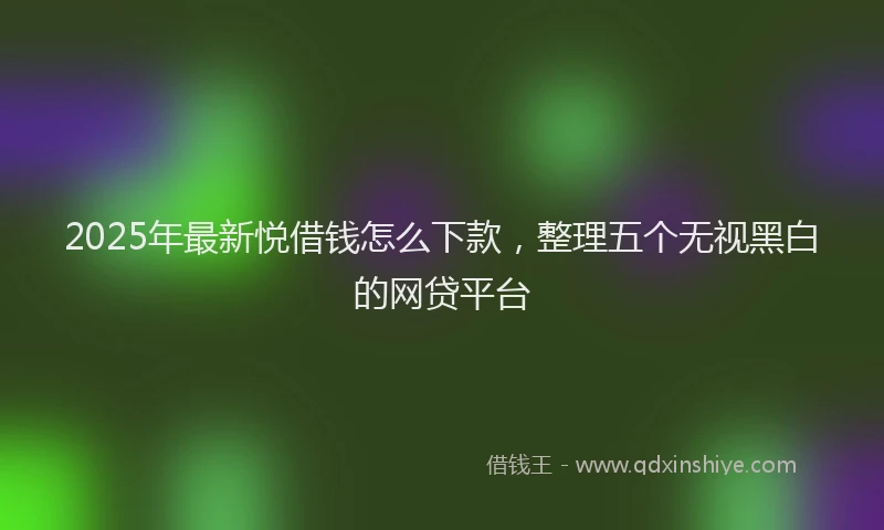 2025年最新悦借钱怎么下款，整理五个无视黑白的网贷平台