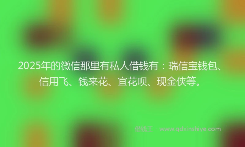 2025年的微信那里有私人借钱有：瑞信宝钱包、信用飞、钱来花、宜花呗、现金侠等。