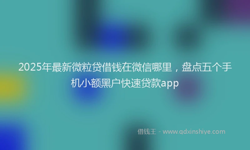 2025年最新微粒贷借钱在微信哪里，盘点五个手机小额黑户快速贷款app