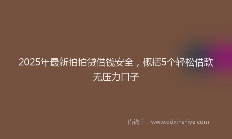 2025年最新拍拍贷借钱安全，概括5个轻松借款无压力口子