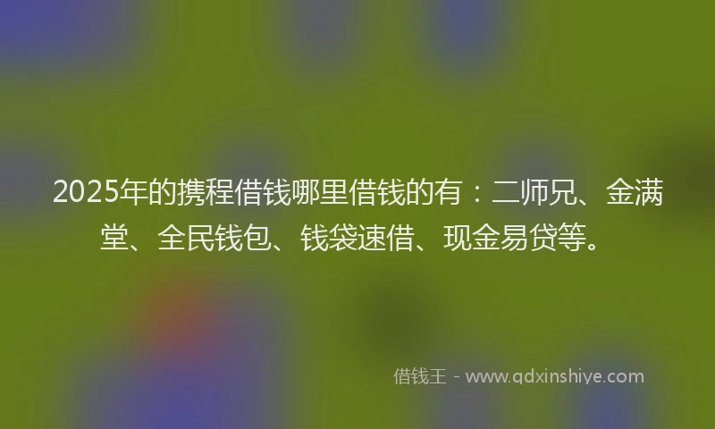 2025年的携程借钱哪里借钱的有：二师兄、金满堂、全民钱包、钱袋速借、现金易贷等。