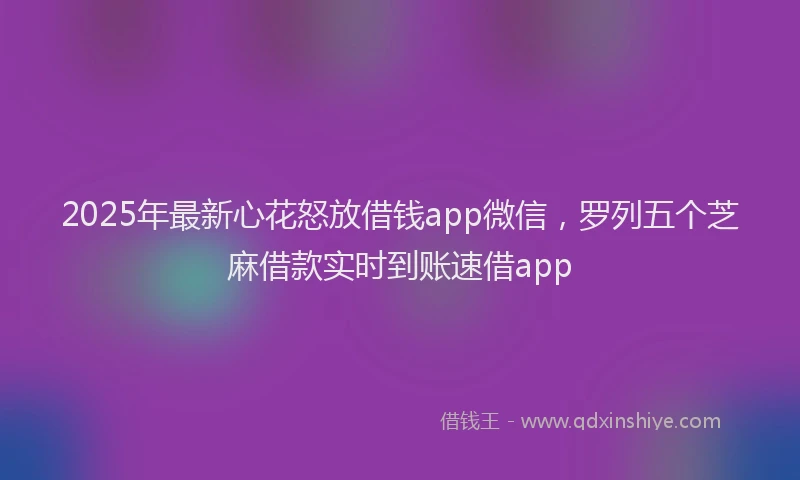 2025年最新心花怒放借钱app微信，罗列五个芝麻借款实时到账速借app