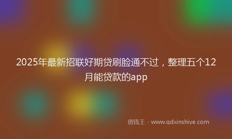 2025年最新招联好期贷刷脸通不过，整理五个12月能贷款的app