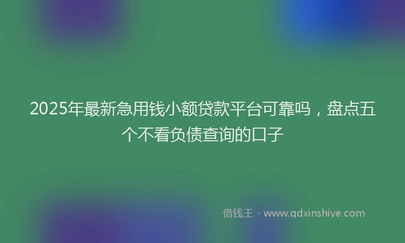 2025年最新急用钱小额贷款平台可靠吗，盘点五个不看负债查询的口子