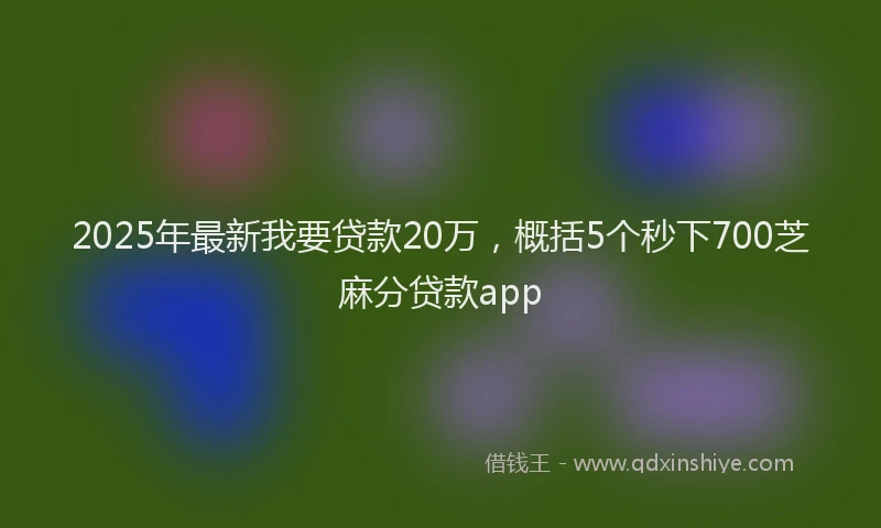 2025年最新我要贷款20万，概括5个秒下700芝麻分贷款app