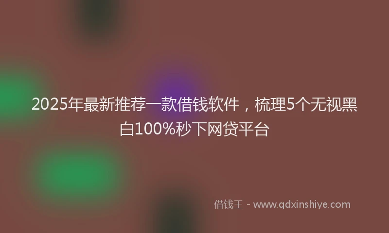 2025年最新推荐一款借钱软件，梳理5个无视黑白100%秒下网贷平台