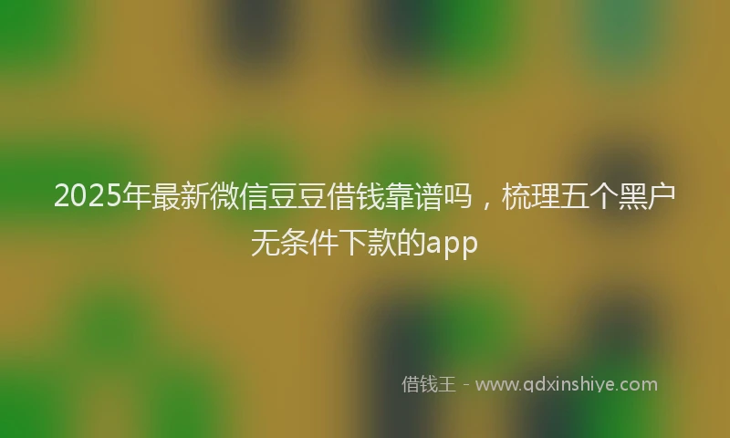 2025年最新微信豆豆借钱靠谱吗，梳理五个黑户无条件下款的app