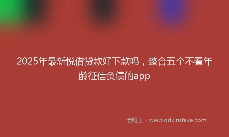 2025年最新悦借贷款好下款吗，整合五个不看年龄征信负债的app