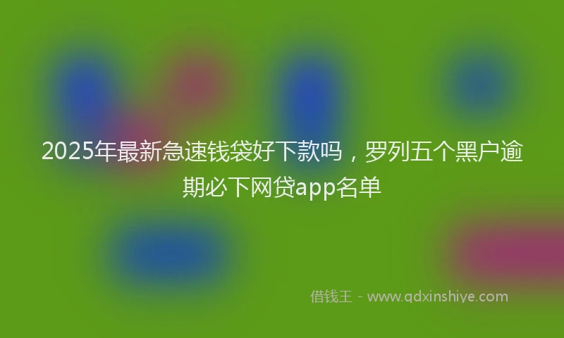 2025年最新急速钱袋好下款吗，罗列五个黑户逾期必下网贷app名单