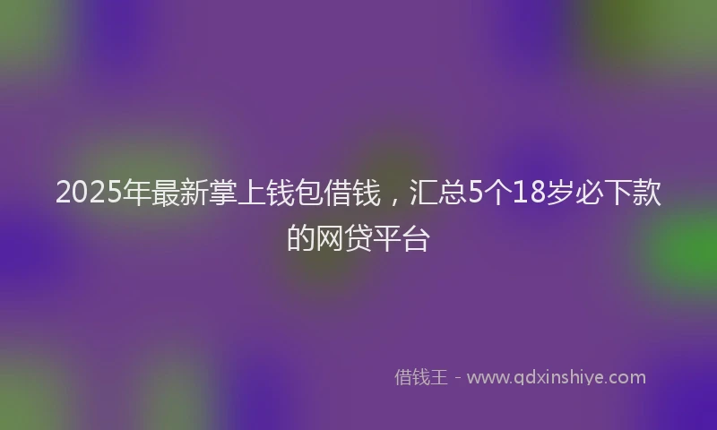2025年最新掌上钱包借钱，汇总5个18岁必下款的网贷平台